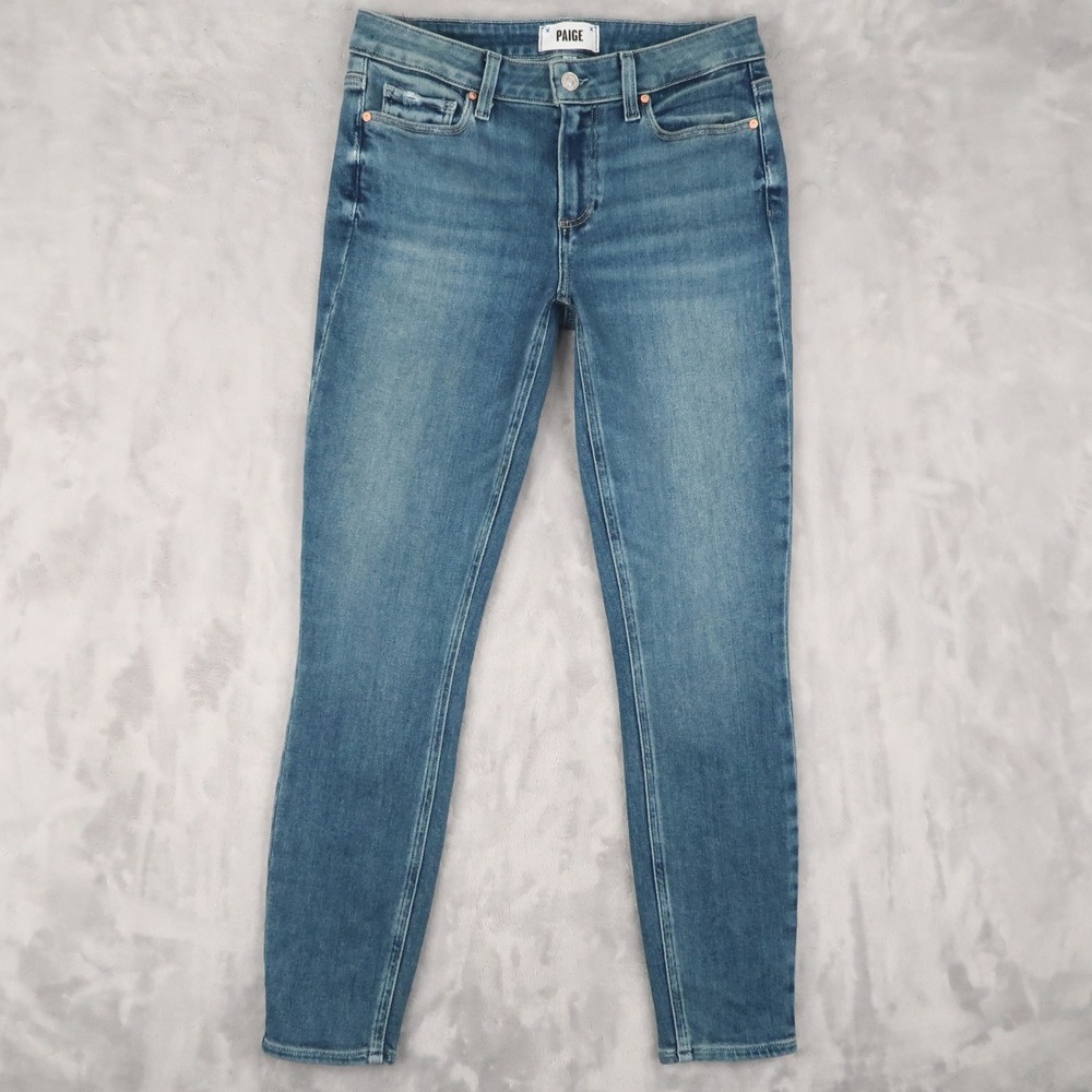 PAIGE Jeans Womens 27 Fit 27x28 Blue Verdugo Ankle Skinny Slim Cropped Stretch